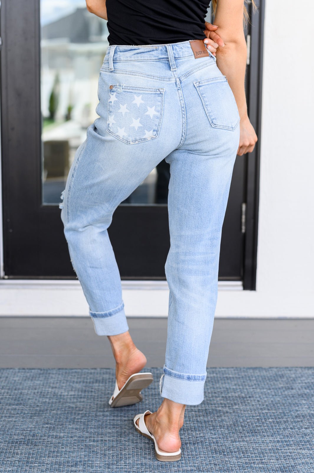Sam Mid Rise Star Pocket Boyfriend Jeans - Loving God