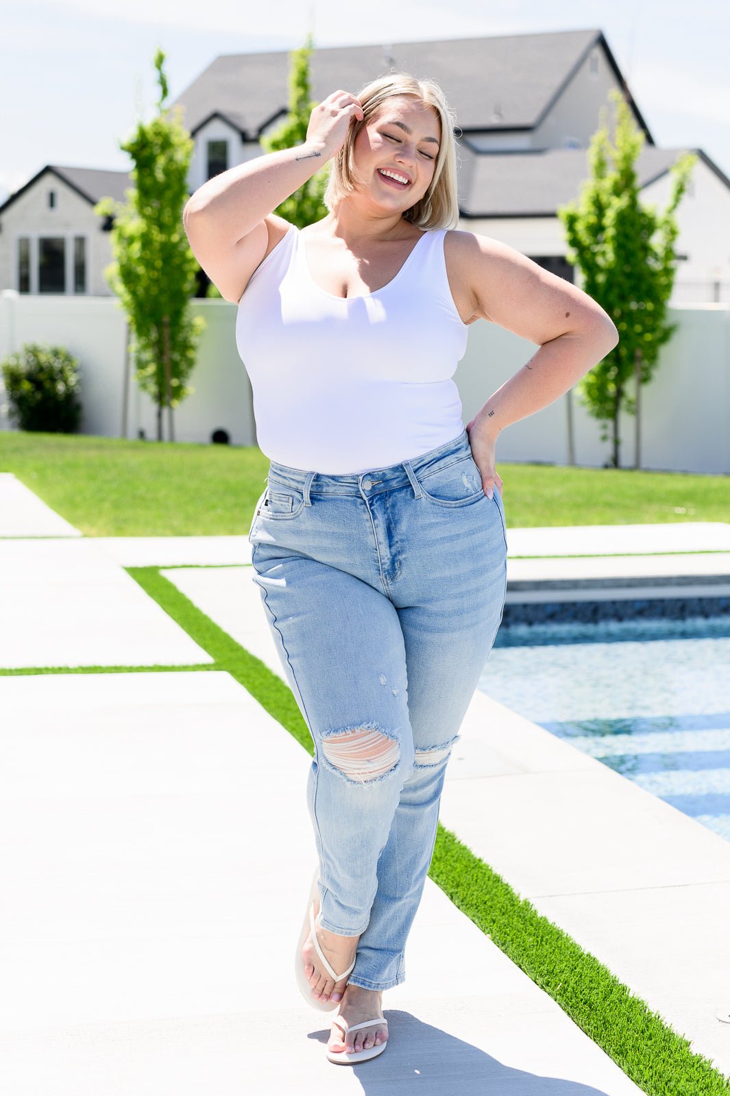 Sam Mid Rise Star Pocket Boyfriend Jeans - Loving God