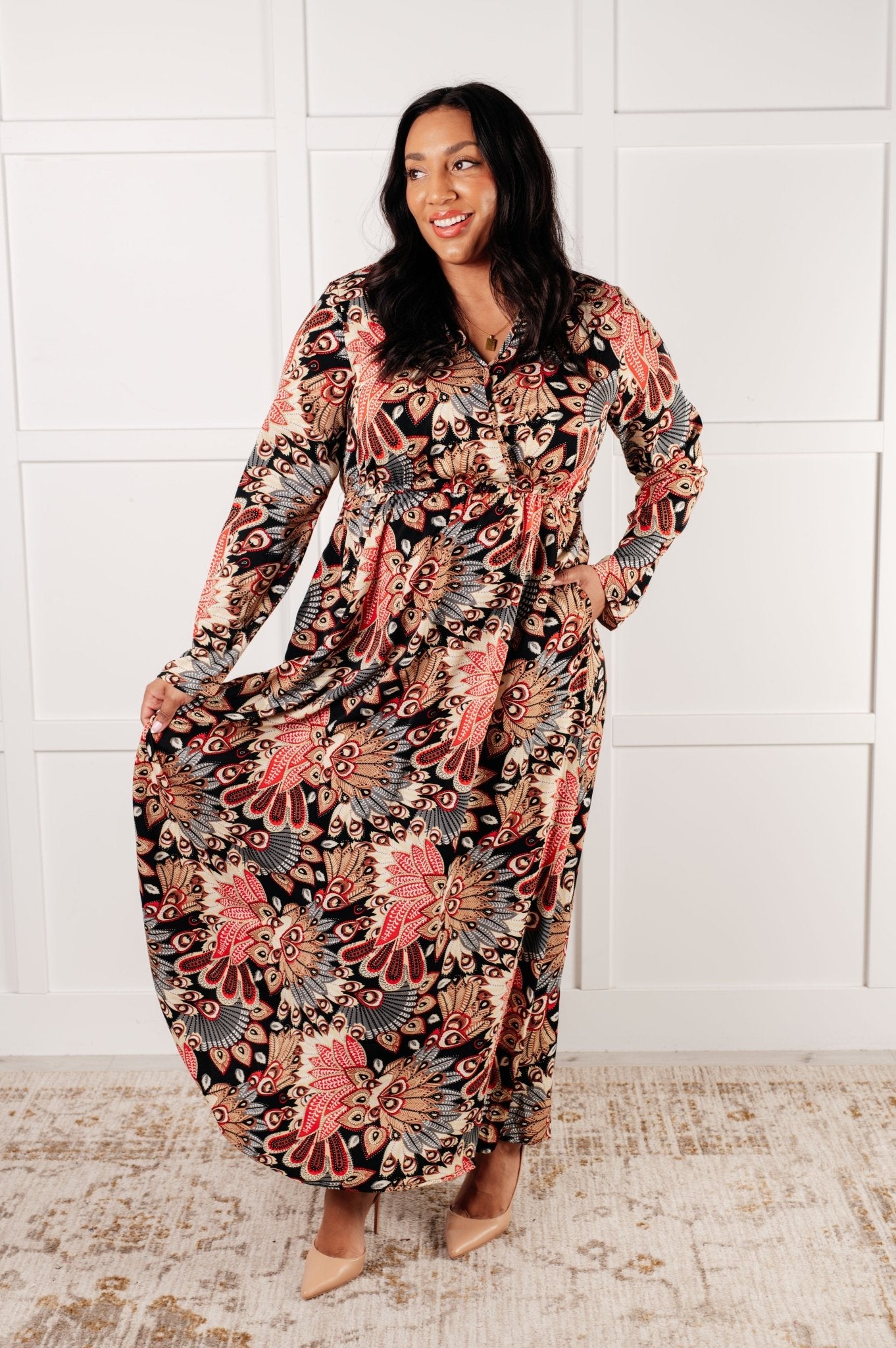Send it Over Faux Wrap Maxi Dress - Loving God