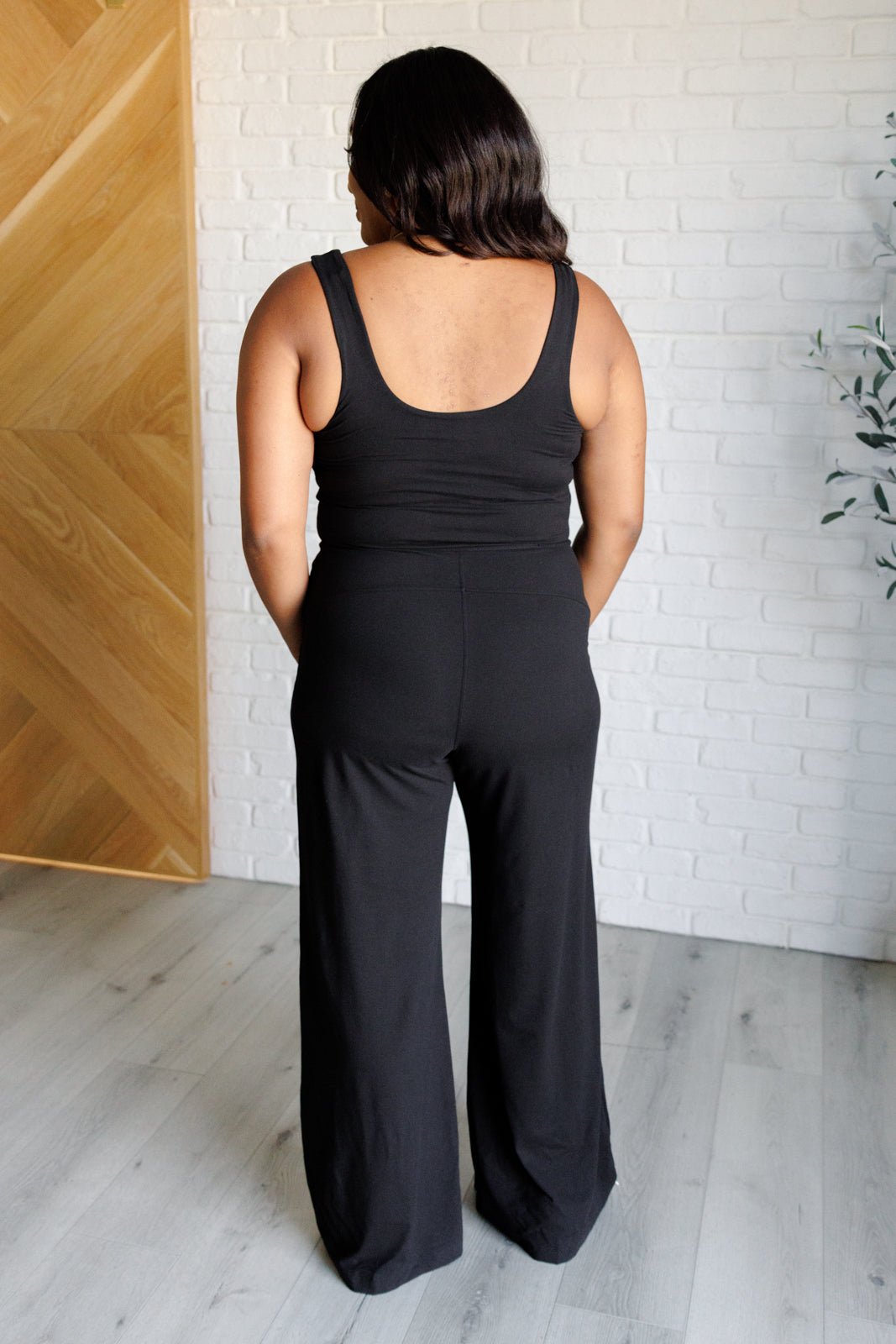 Shavasana Everyday Wide Leg Jumpsuit in Black - Loving God
