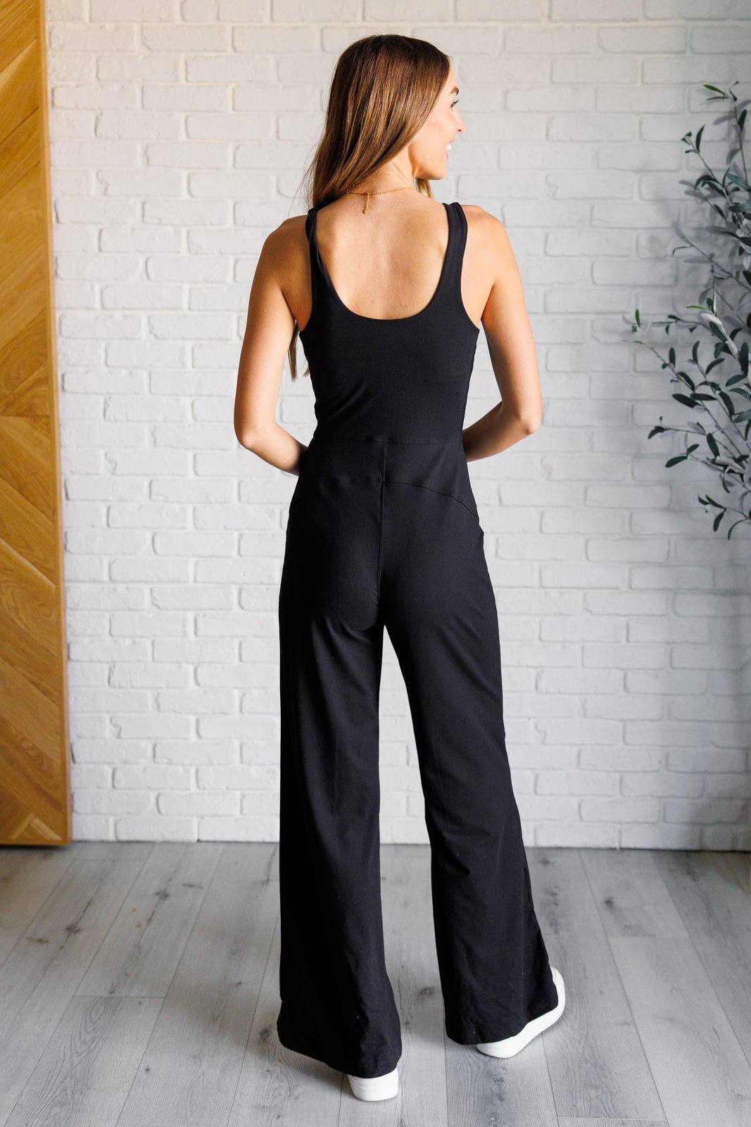 Shavasana Everyday Wide Leg Jumpsuit in Black - Loving God