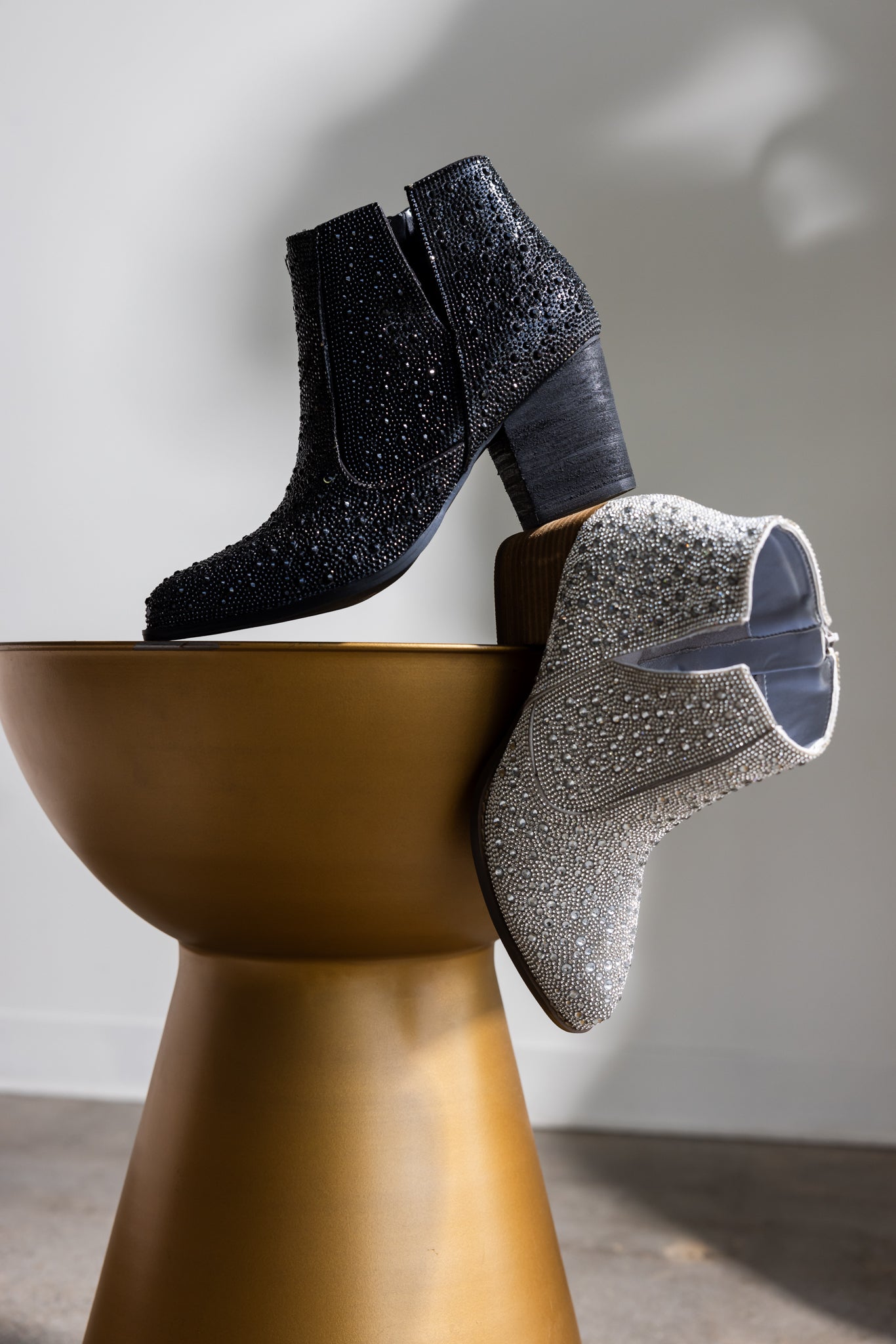 Shine Star Rhinestone Bootie in Silver - Loving God