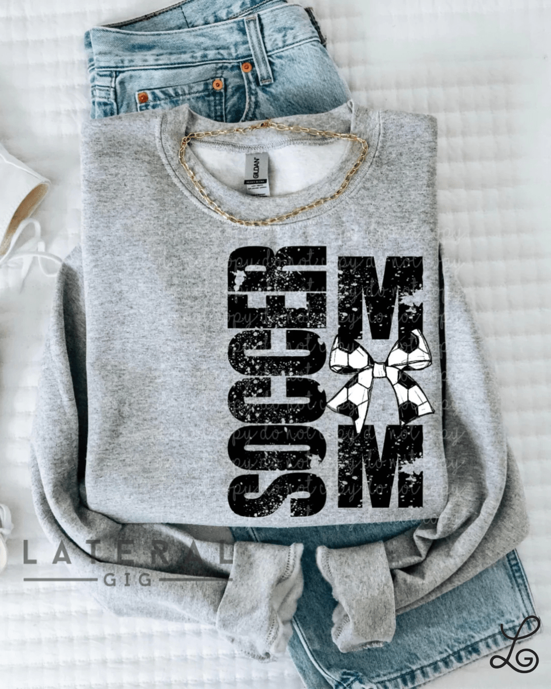Soccer mom Bow Crewneck Sweatshirt - Loving God