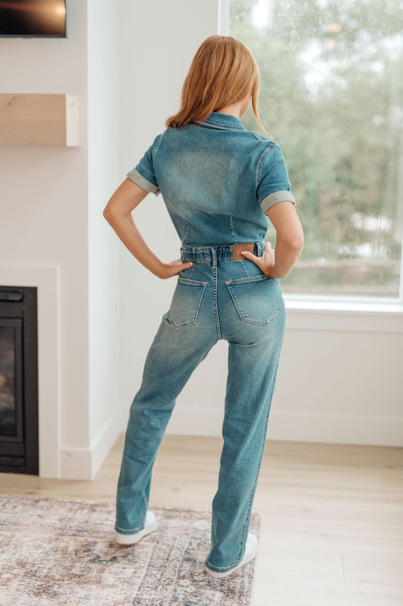 Sylvia Short Sleeve Denim Jumpsuit - Loving God