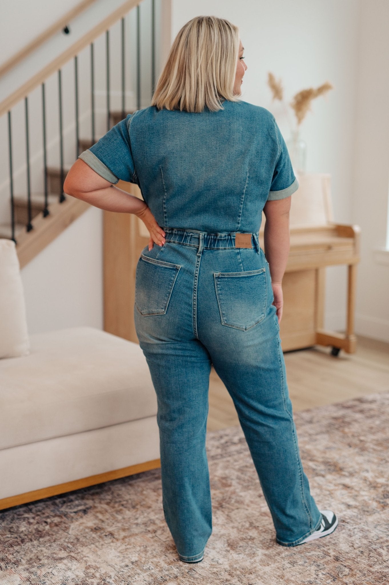Sylvia Short Sleeve Denim Jumpsuit - Loving God