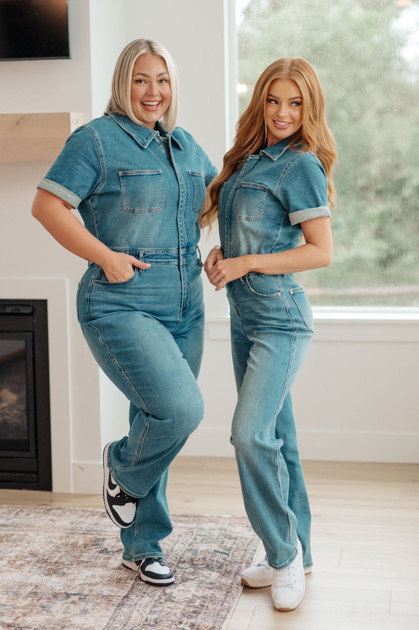 Sylvia Short Sleeve Denim Jumpsuit - Loving God