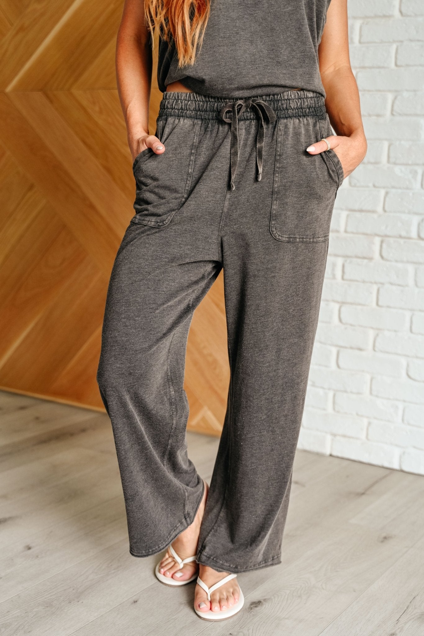Taking It Easy Tank and Pants Set in Black - Loving God