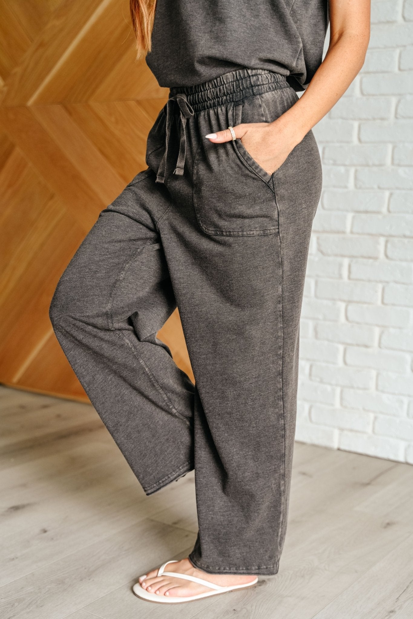 Taking It Easy Tank and Pants Set in Black - Loving God
