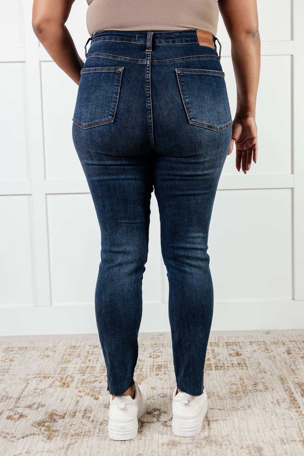 Tessa High Rise Control Top Step Hem Skinny Jeans - Loving God