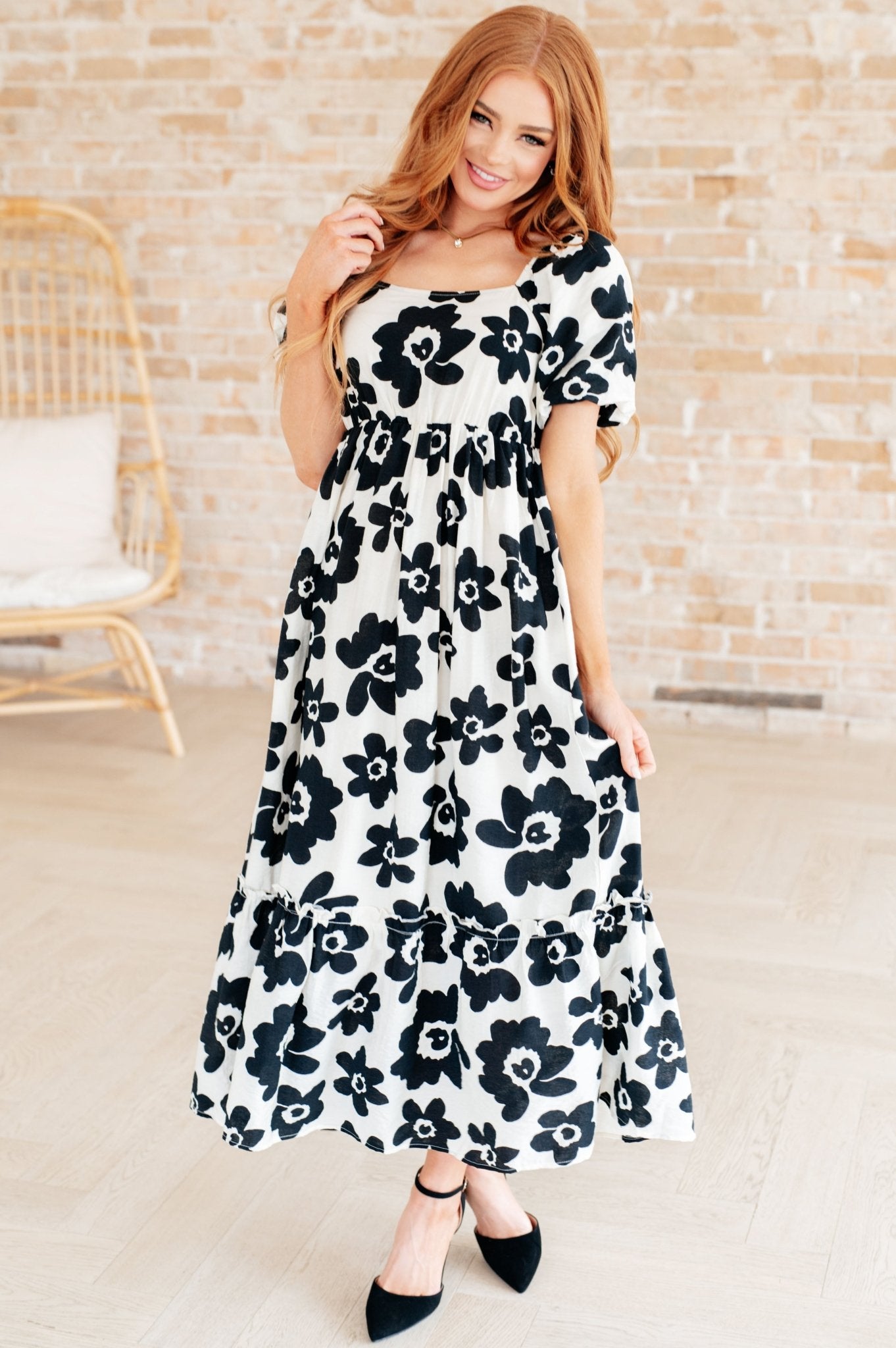 The Hot Topic Square Neck Floral Dress - Loving God