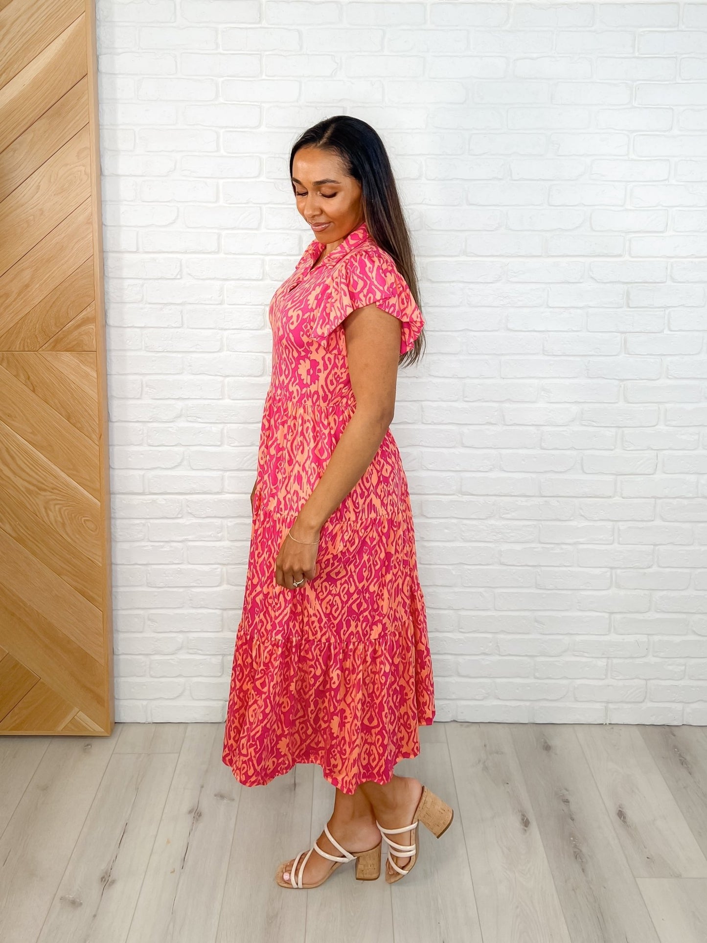 The Way You Move Flutter Sleeve Dress in Fuchsia - Loving God