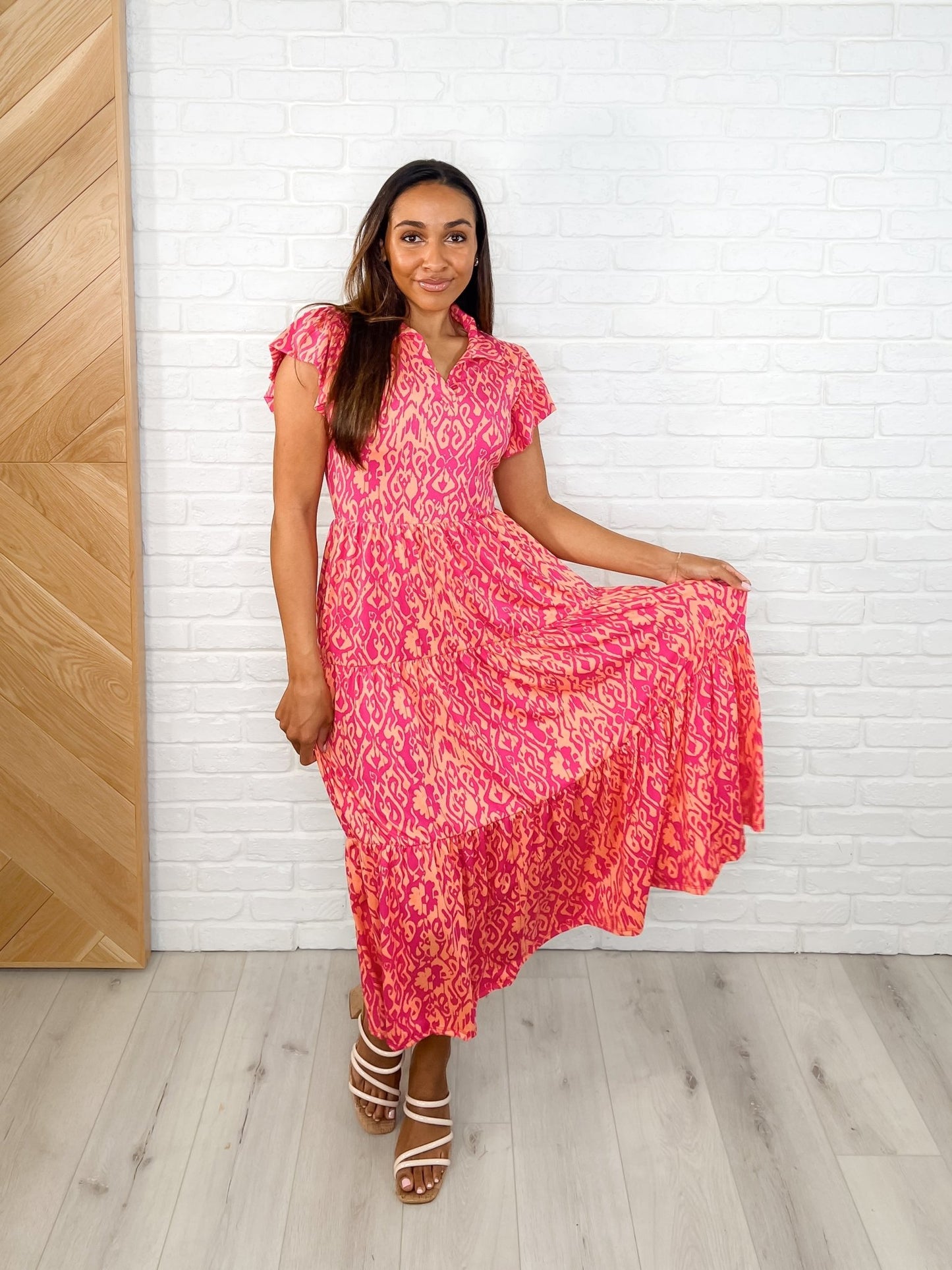 The Way You Move Flutter Sleeve Dress in Fuchsia - Loving God