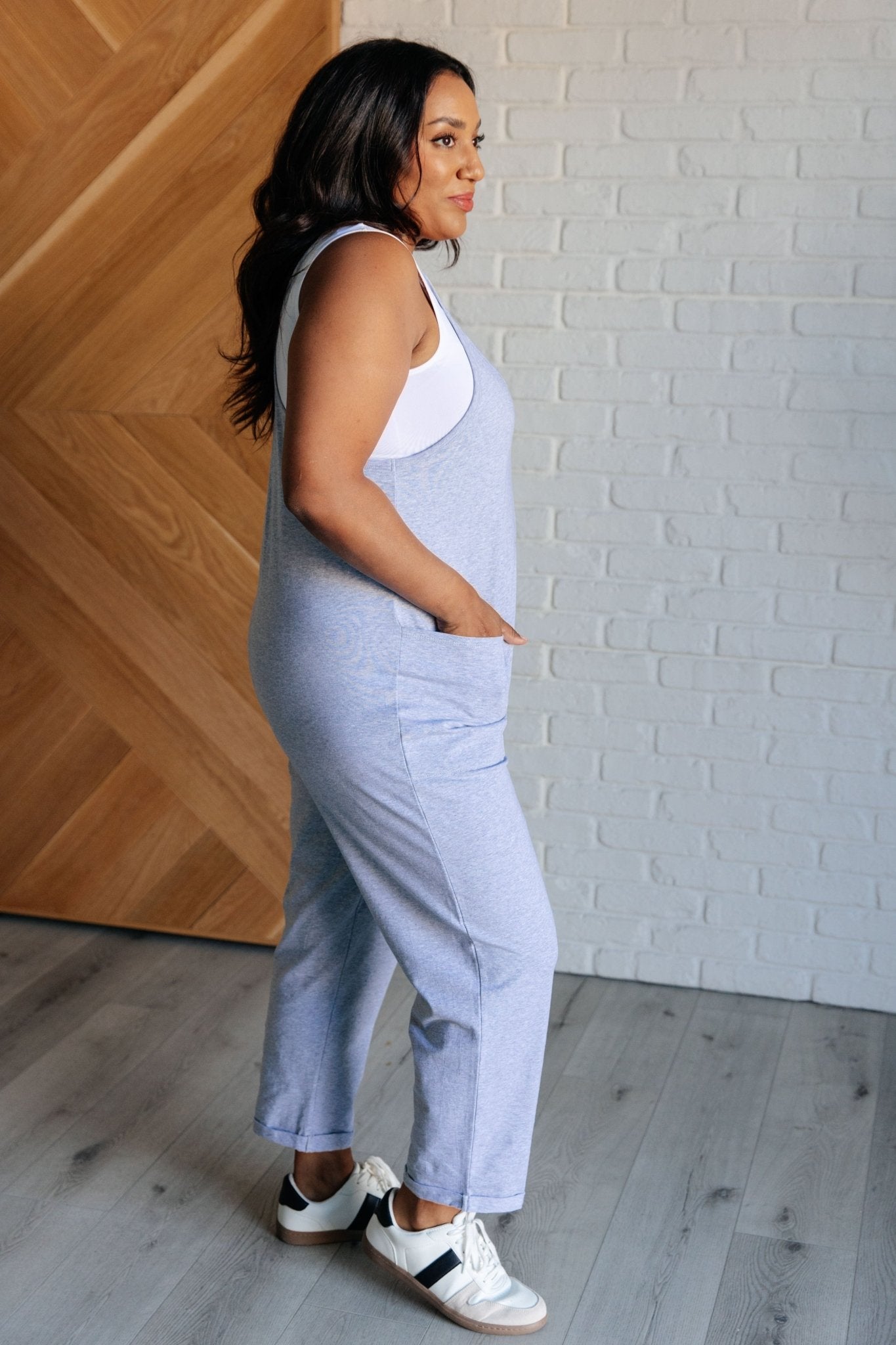 Totally Me Spaghetti Strap Jumpsuit in Heather Grey - Loving God