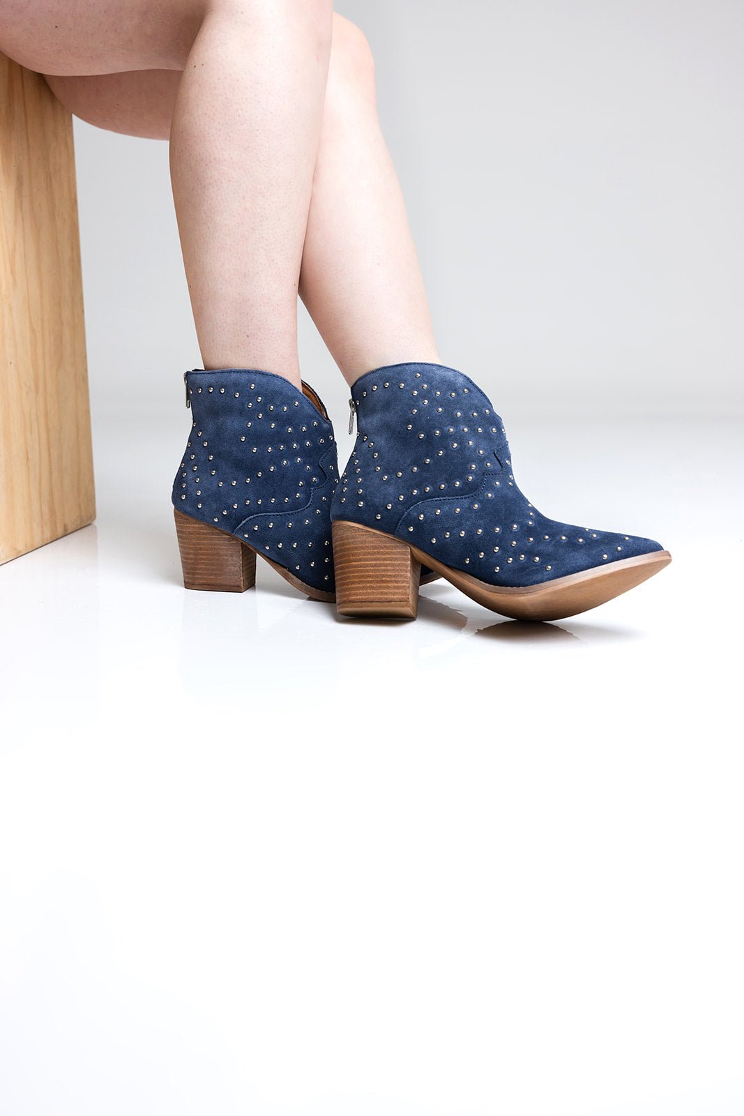 Twilight Studded Heeled Ankle Boot in Black - Loving God
