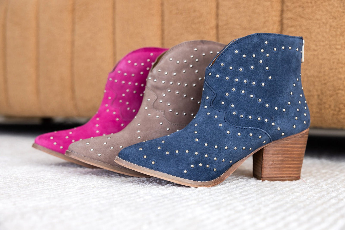 Twilight Studded Heeled Ankle Boot in Black - Loving God