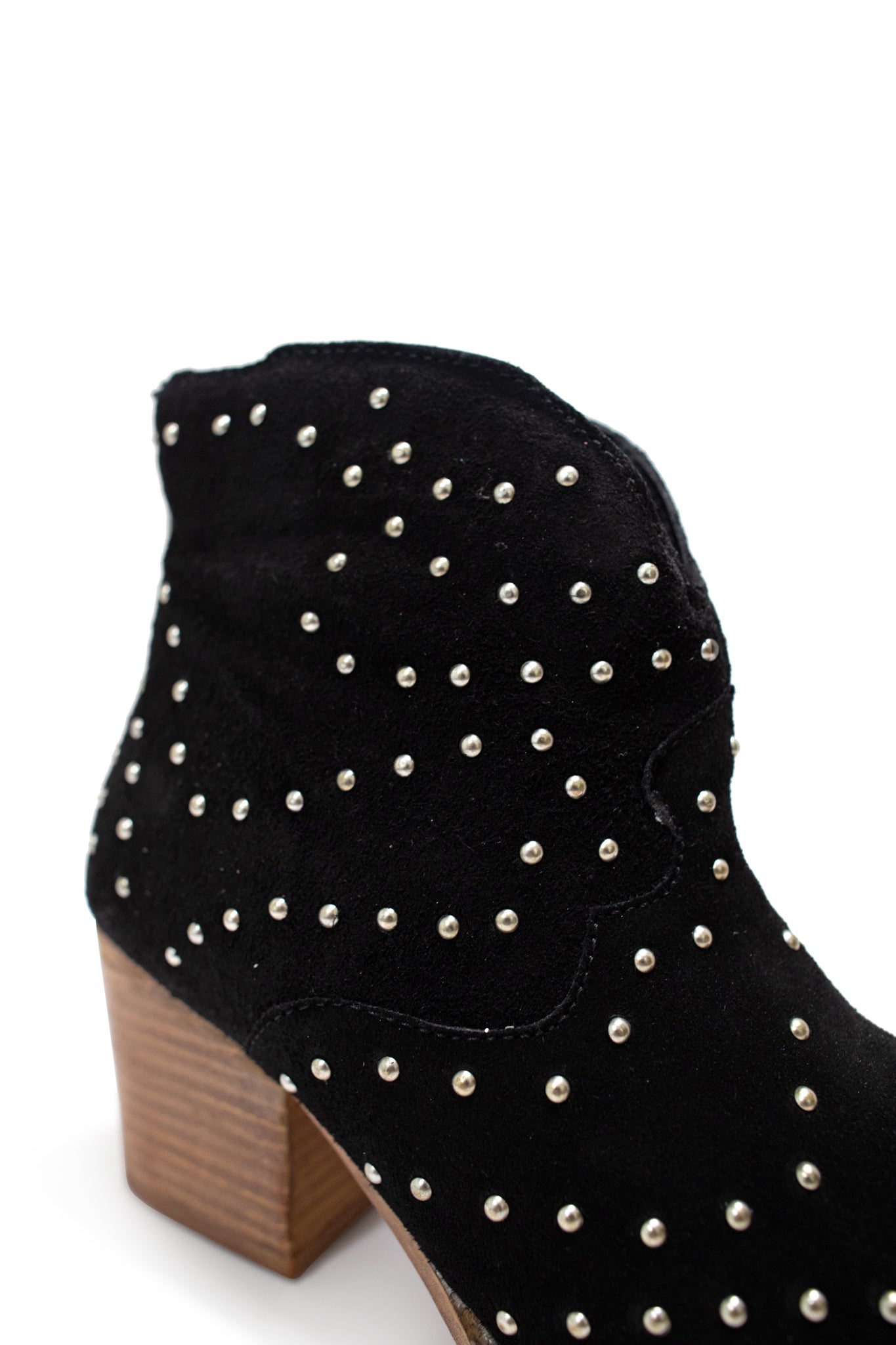 Twilight Studded Heeled Ankle Boot in Black - Loving God