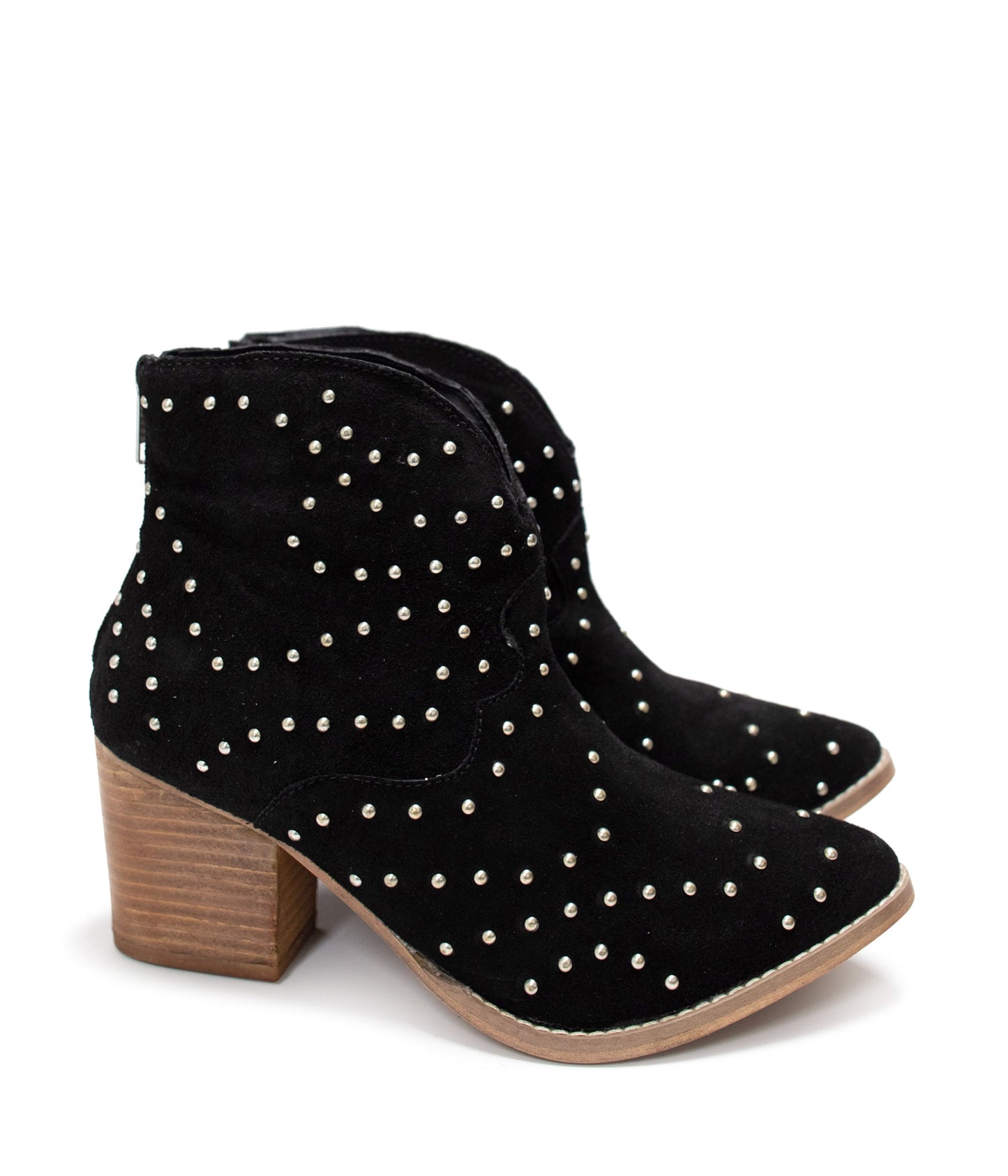 Twilight Studded Heeled Ankle Boot in Black - Loving God