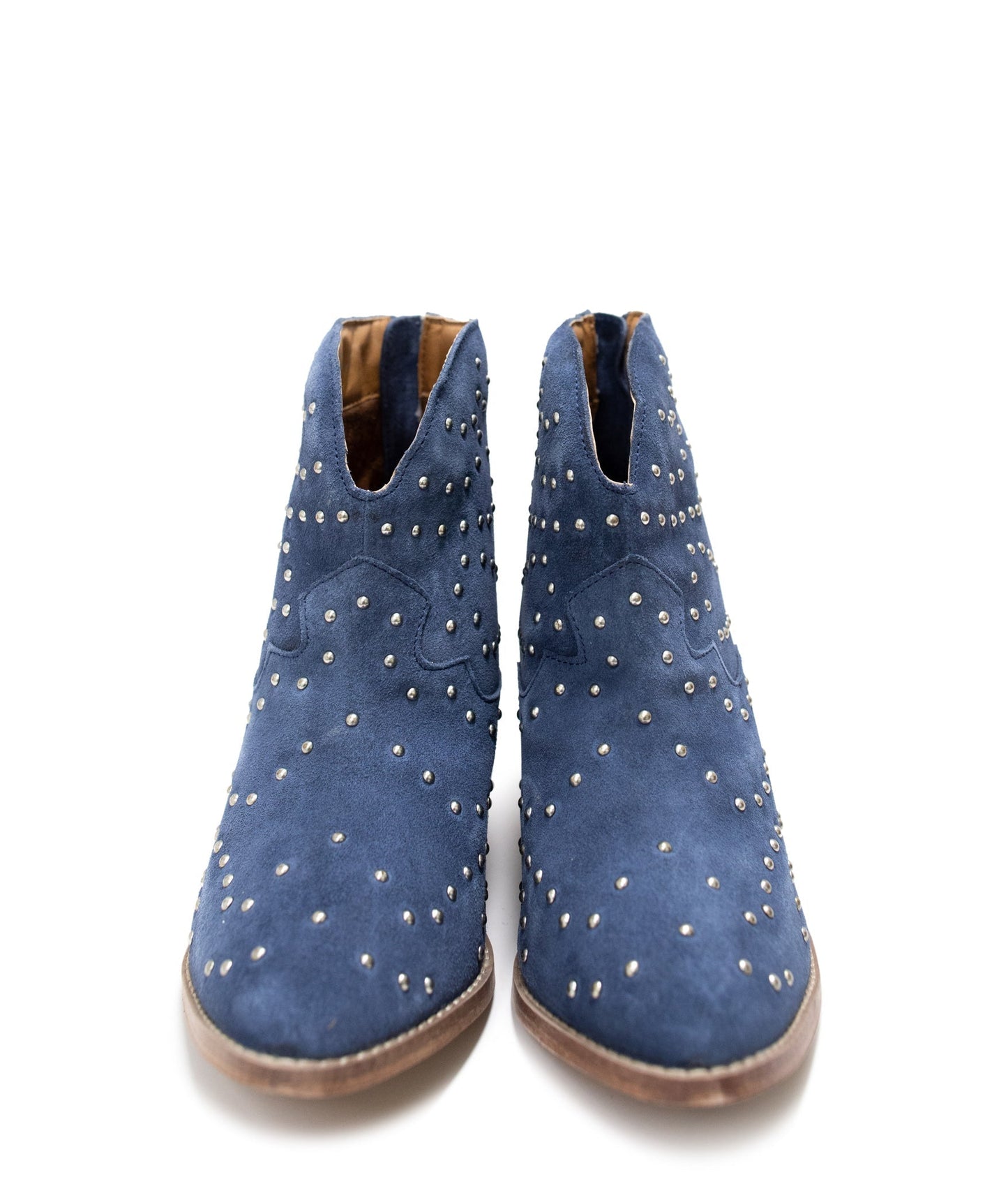 Twilight Studded Heeled Ankle Boot in Denim - Loving God