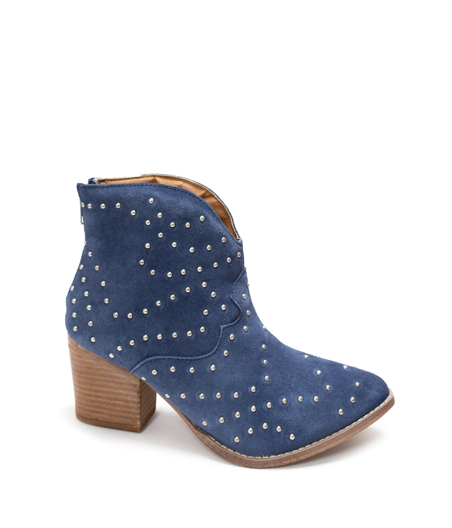 Twilight Studded Heeled Ankle Boot in Denim - Loving God