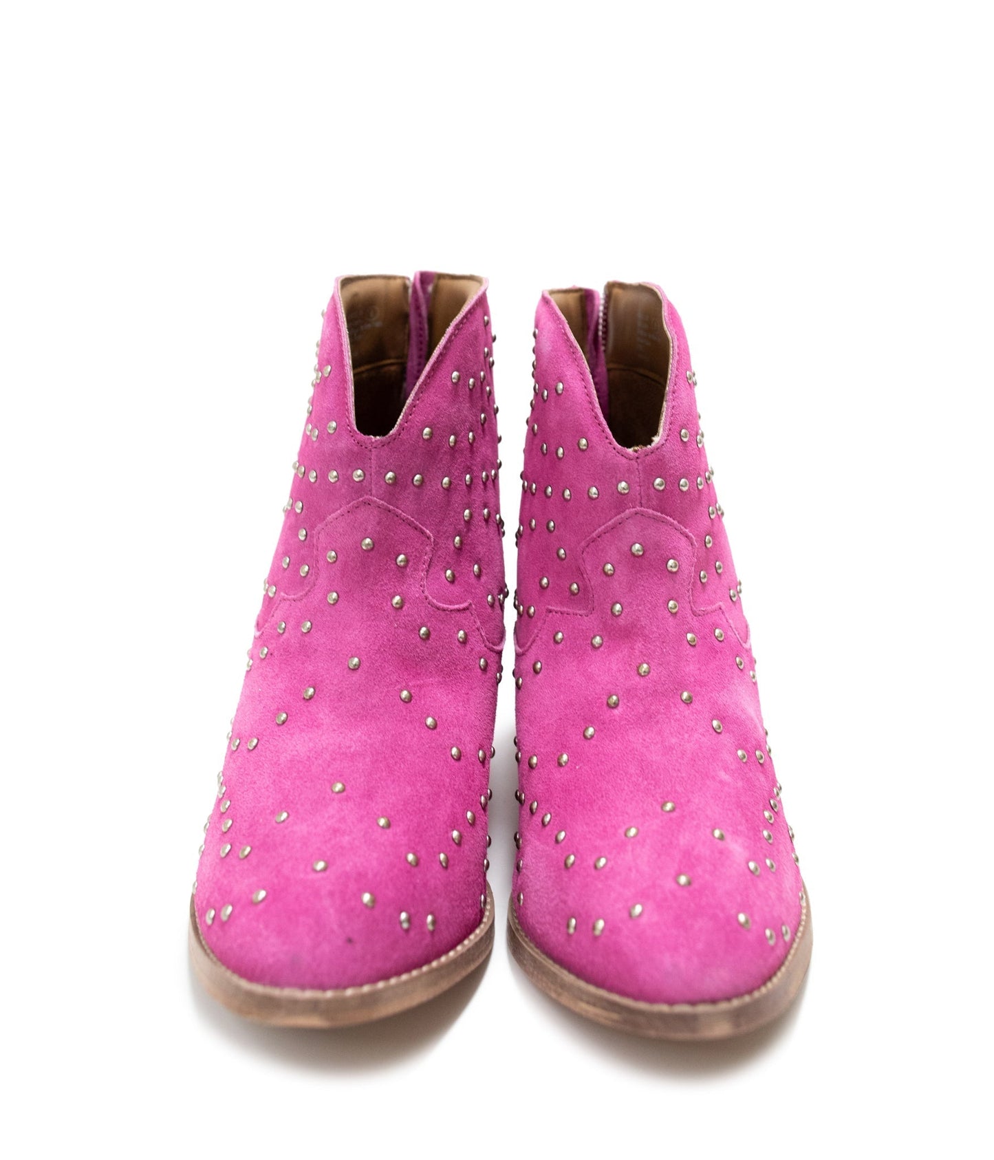 Twilight Studded Heeled Ankle Boot in Magenta - Loving God
