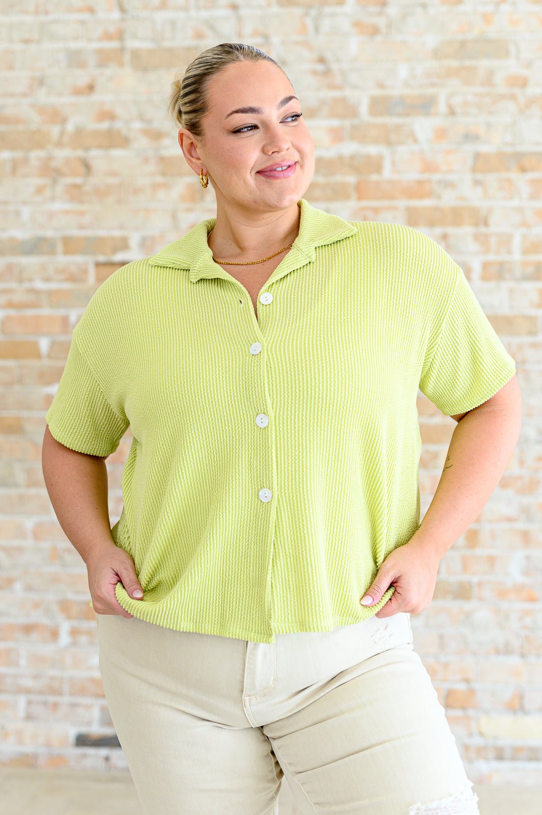 Two's Company Ribbed Button Down - Loving God
