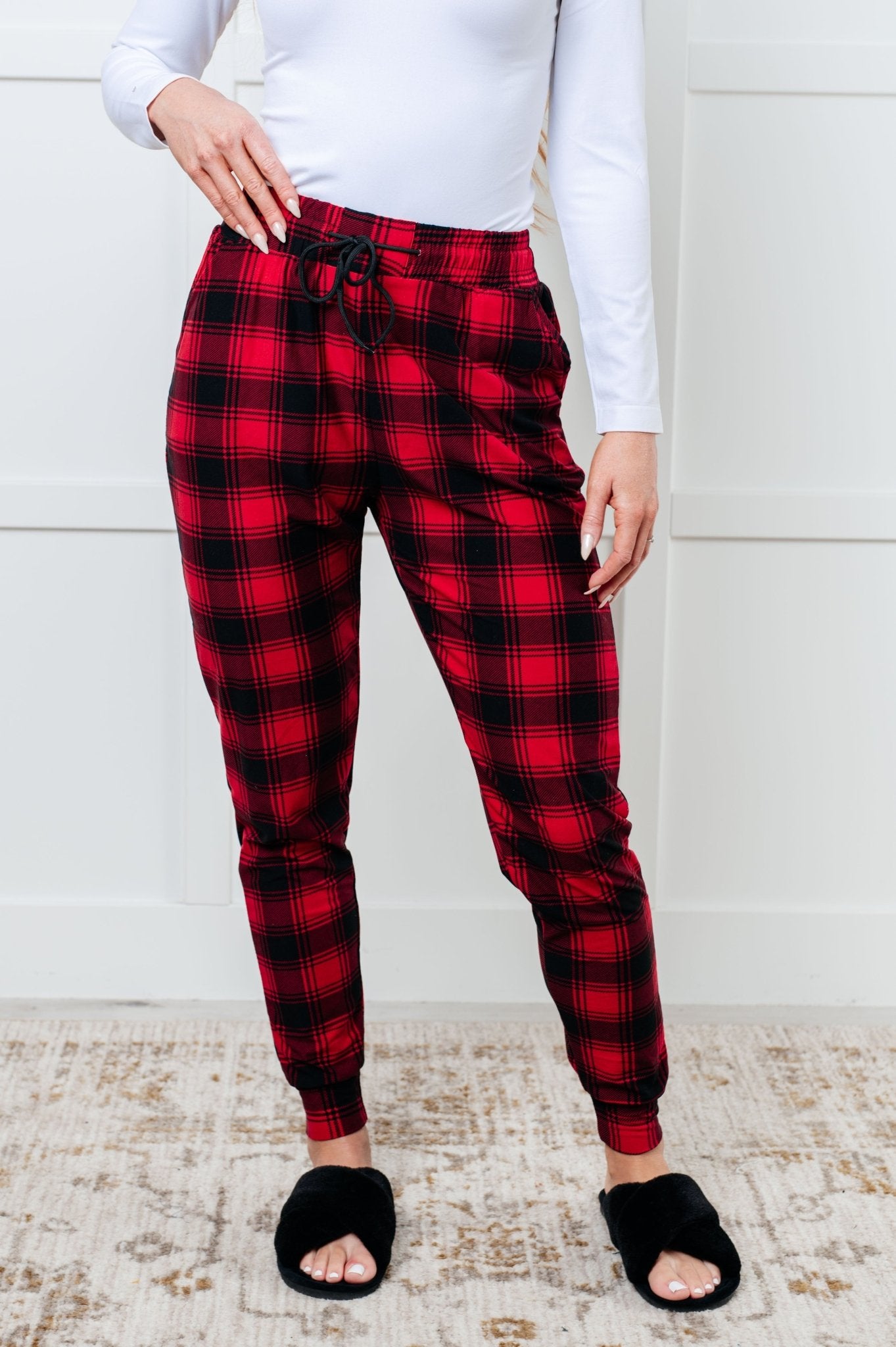 Your New Favorite Joggers in Red Plaid - Loving God