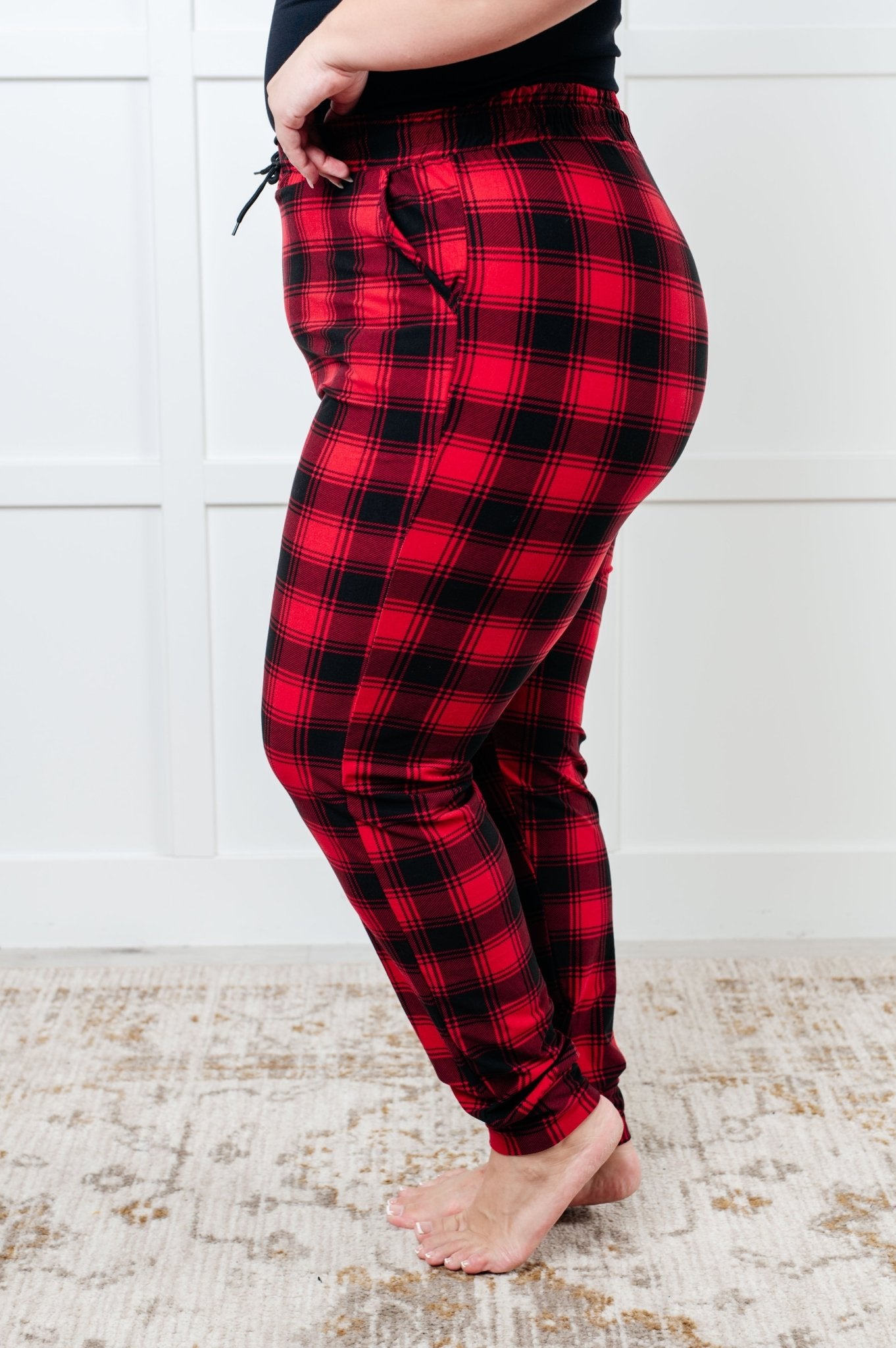 Your New Favorite Joggers in Red Plaid - Loving God
