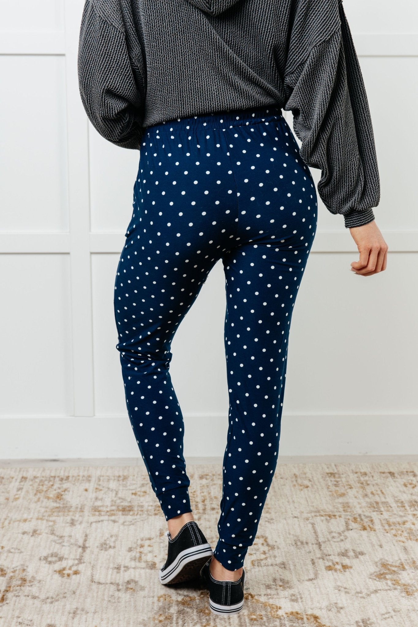Your New Favorite Joggers in White Polka Dot - Loving God