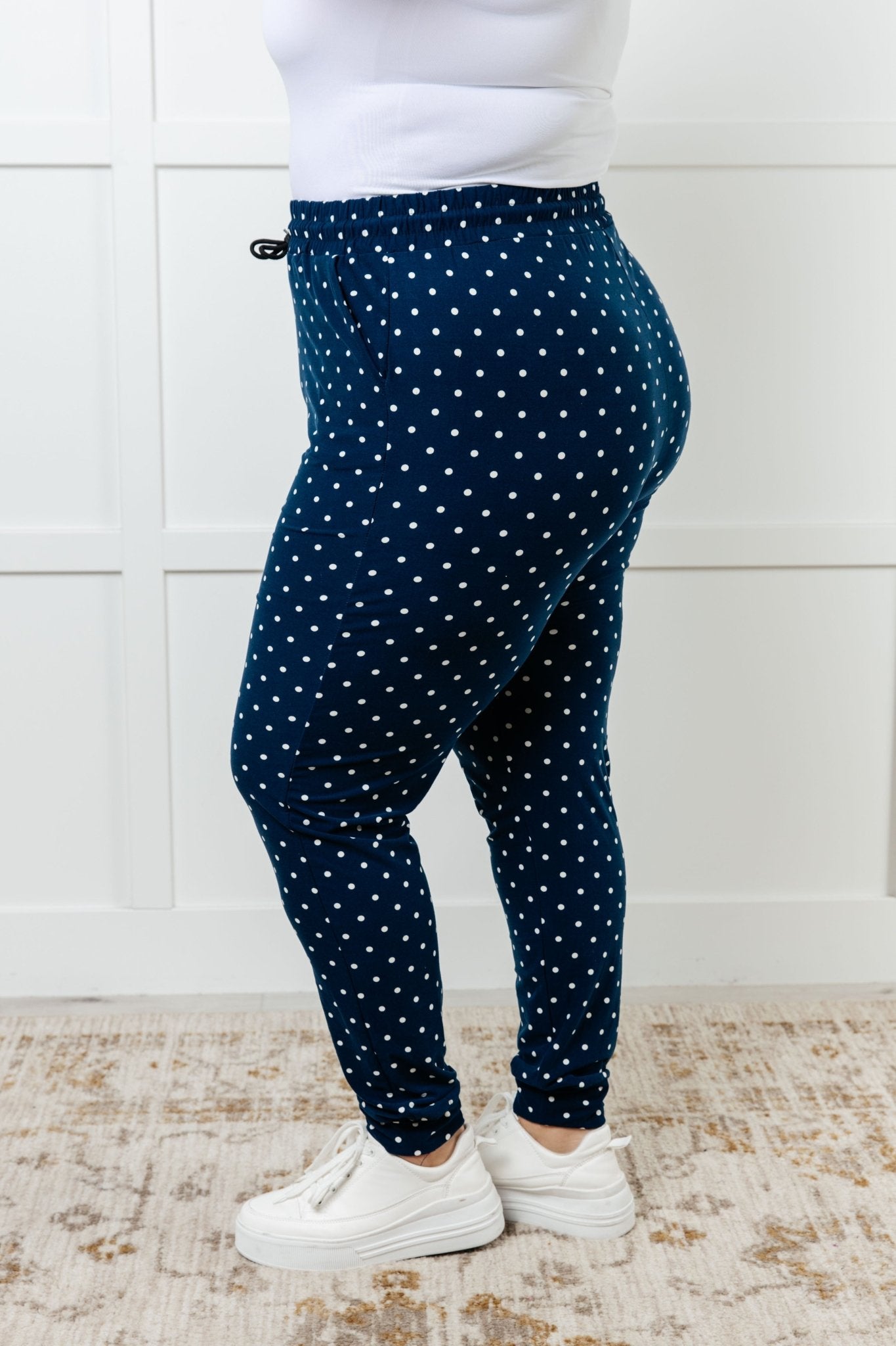 Your New Favorite Joggers in White Polka Dot - Loving God