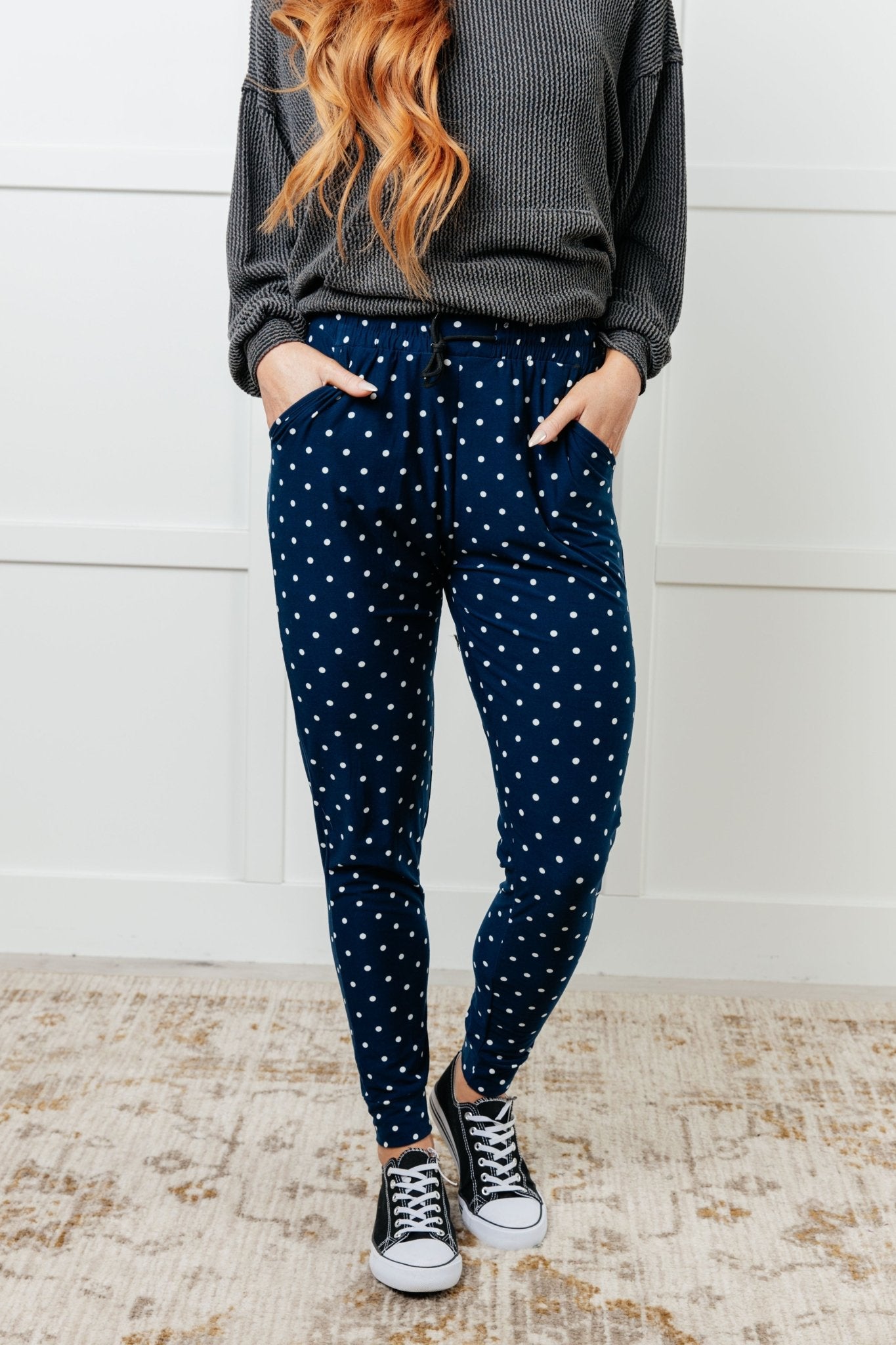 Your New Favorite Joggers in White Polka Dot - Loving God