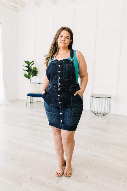 Agnes Denim Overall Dress - Loving God