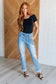 Aiden High Rise Patch Pocket Distressed Boyfriend Jeans - Loving God