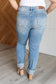 Aiden High Rise Patch Pocket Distressed Boyfriend Jeans - Loving God
