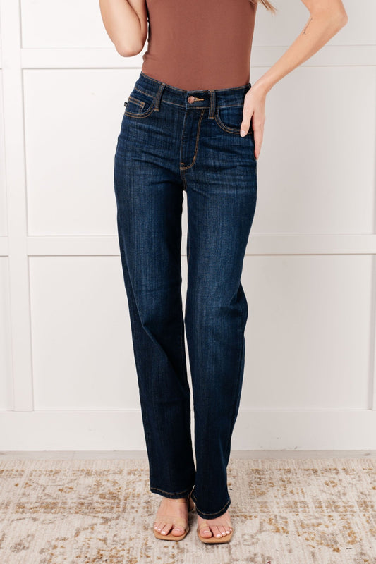 Alaina High Rise Classic Straight Jeans - Loving God