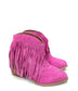 Amos Fringe Ankle Bootie in Magenta Suede - Loving God
