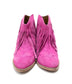 Amos Fringe Ankle Bootie in Magenta Suede - Loving God