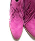 Amos Fringe Ankle Bootie in Magenta Suede - Loving God