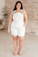 Anna High Rise Garment Dyed Cutoff Shortalls in Ecru - Loving God