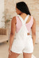 Anna High Rise Garment Dyed Cutoff Shortalls in Ecru - Loving God