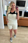 Anna High Rise Garment Dyed Cutoff Shortalls in Ecru - Loving God