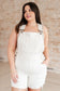 Anna High Rise Garment Dyed Cutoff Shortalls in Ecru - Loving God