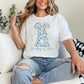 Blue Floral Bunny Graphic Tee - Loving God