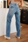 Bree High Rise Control Top Distressed Straight Jeans - Loving God