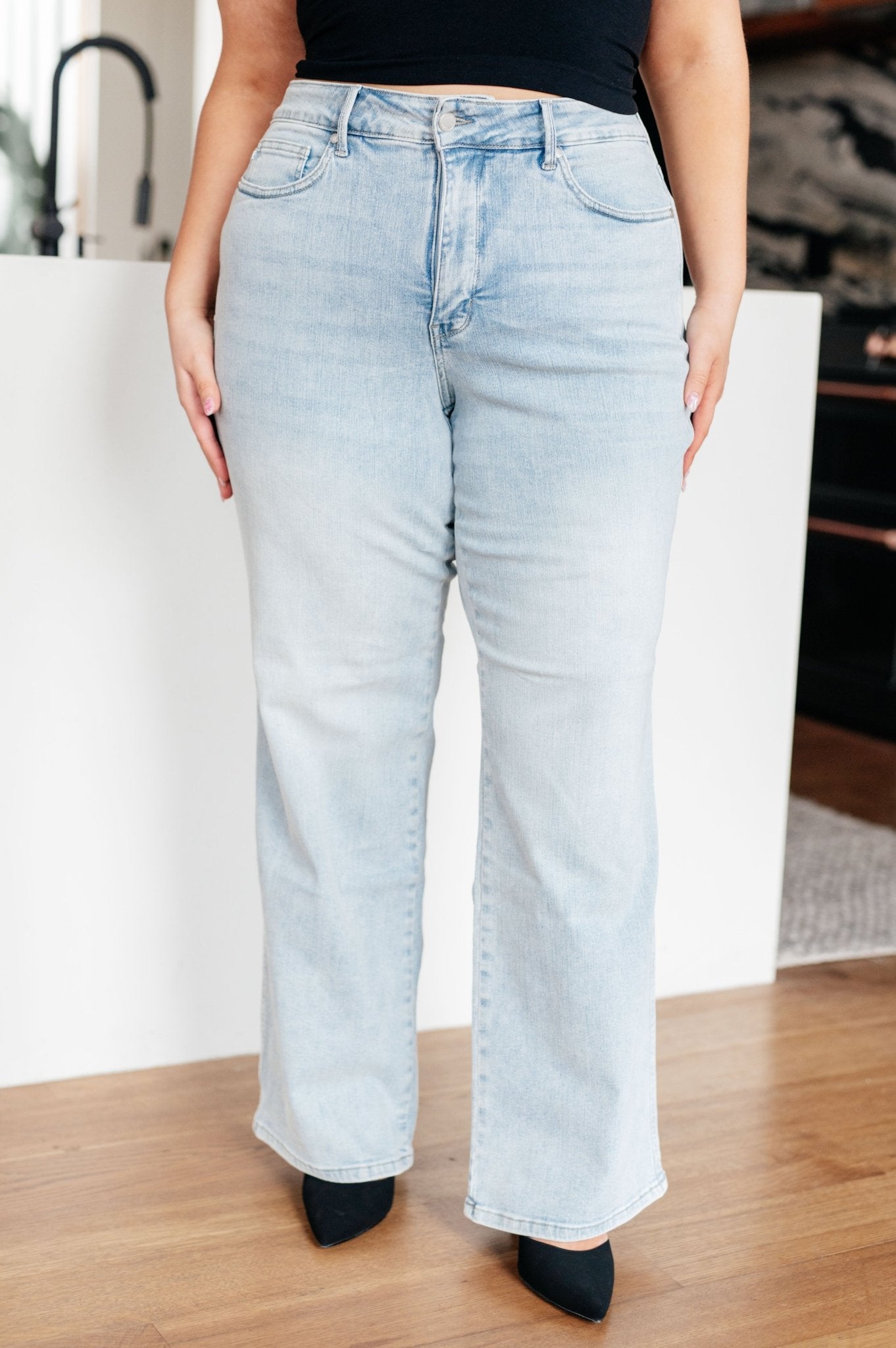 Brooke High Rise Control Top Vintage Wash Straight Jeans - Loving God
