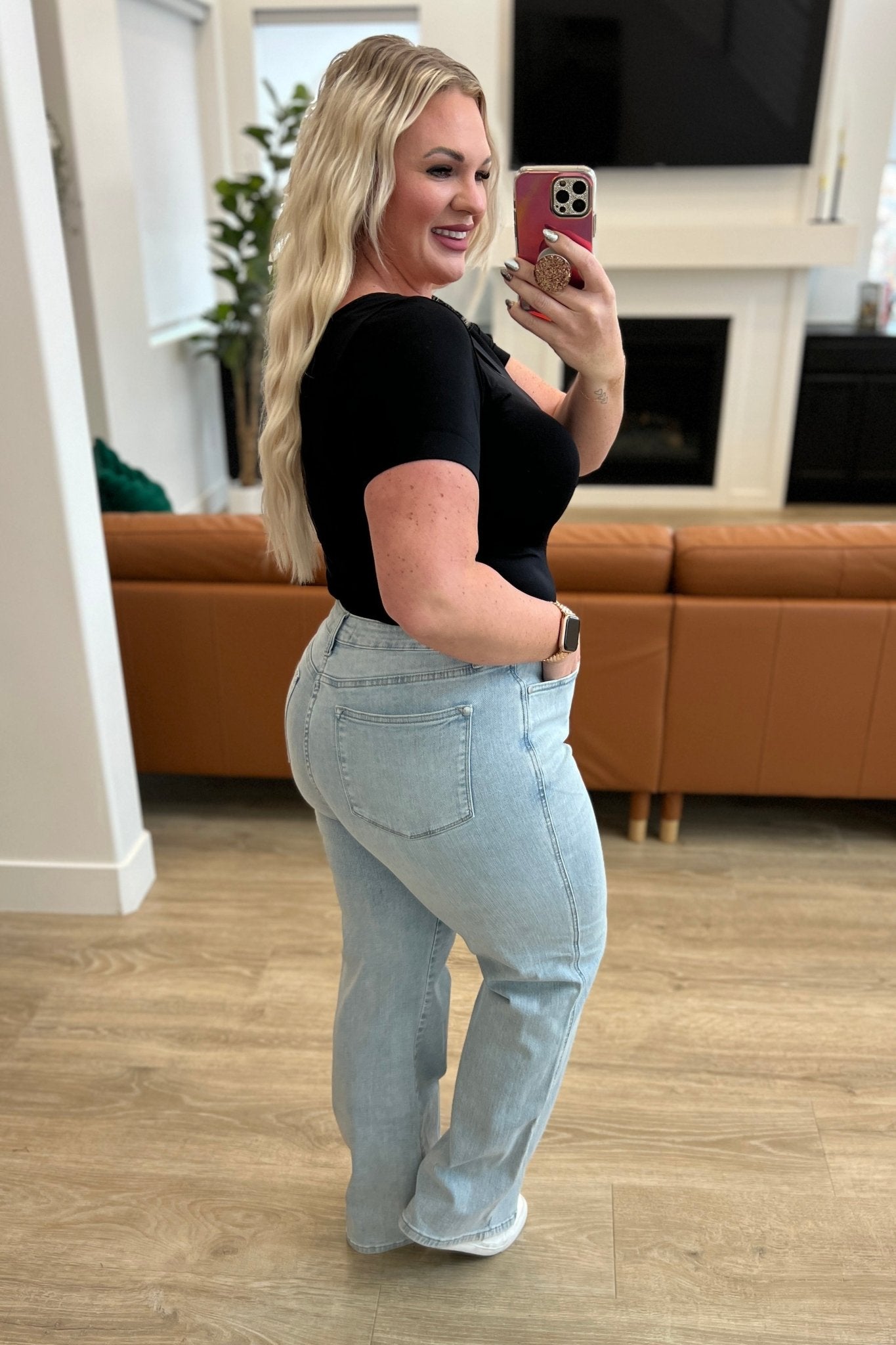 Brooke High Rise Control Top Vintage Wash Straight Jeans - Loving God