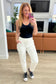 Charlene High Rise Jogger in Ecru - Loving God