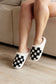 Checked Out Slippers in Black - Loving God