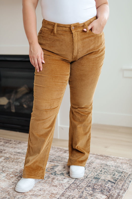 Cordelia Bootcut Corduroy Pants in Camel - Loving God