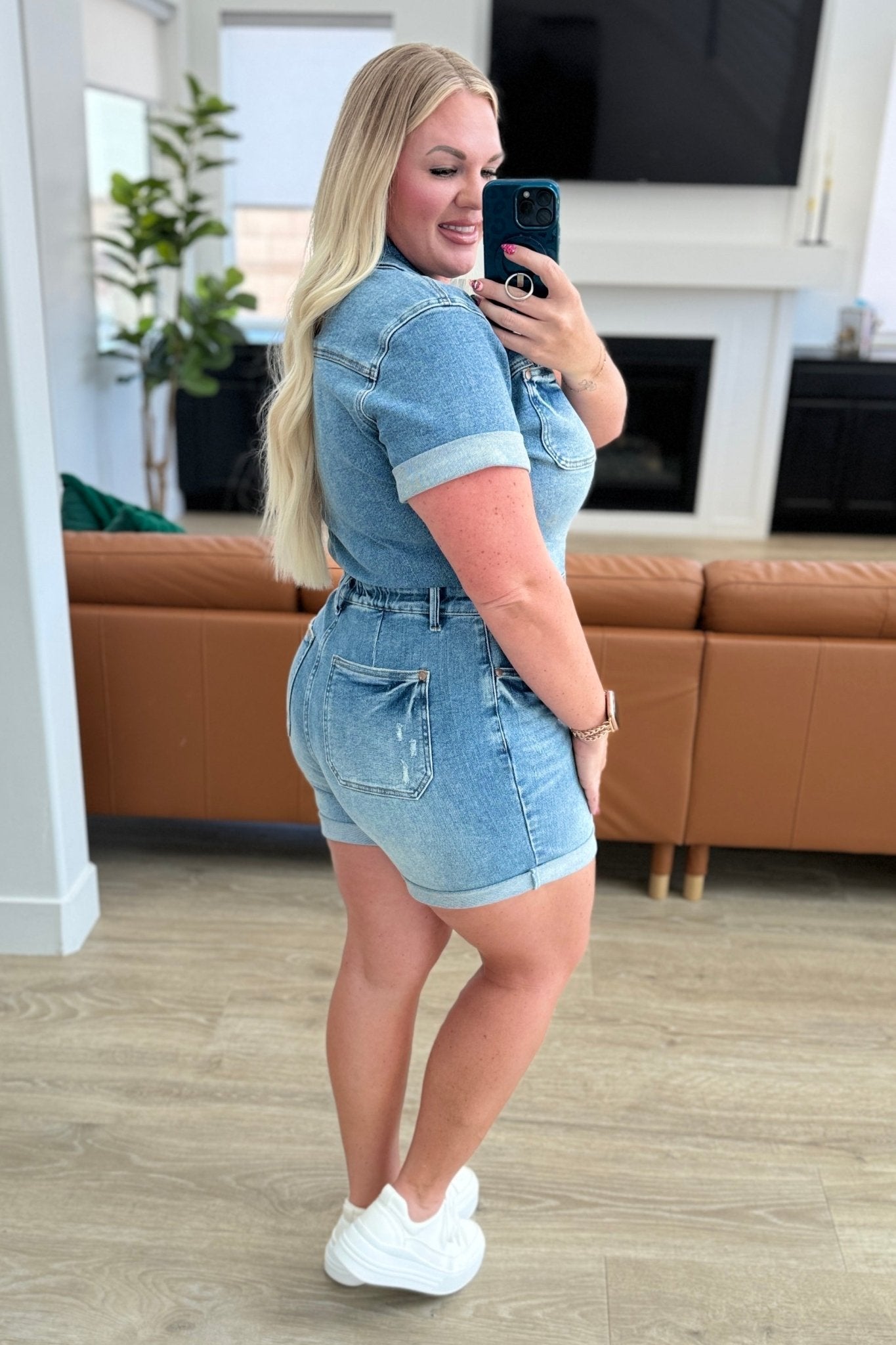 Delia High Rise Short Sleeve Romper - Loving God