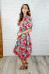 Dewdrop Blooms Puff Sleeve Floral Dress - Loving God